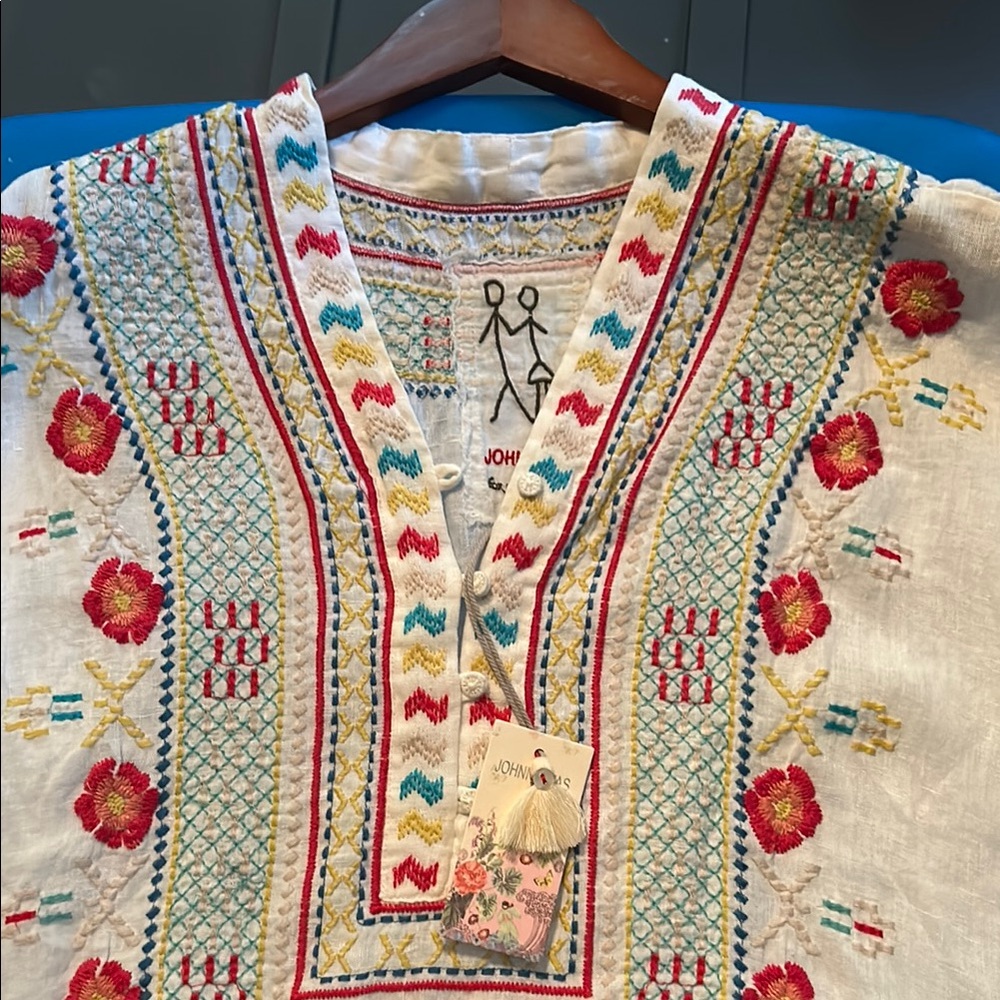 Johnny Was Multicolor Embroidered Top - Picture 6 of 8